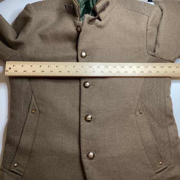 Vintage Equestrian Wool Men’s Leather Throat Buckle Jacket English Countryside - Picture 8 of 15